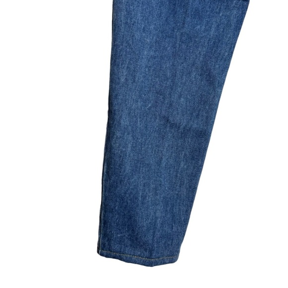 Nevada Vintage High Rise Tapered Leg Rigid Denim Dark Blue Wash Jeans 12 - Picture 8 of 15